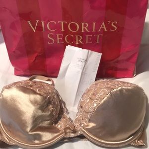 Victoria Secret Second Skin Satin GOLD SHINY Bra